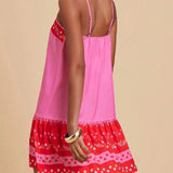 Zaria | Women's Floral Flared Mini Dress in Cotton Linen Blend