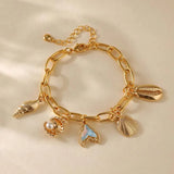 Sirena | Women Bracelet with Shell Design and Gold Plating