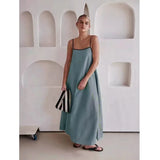 Caroline | Women's Camisole Dress with Contrast Straps and Flowy Hem