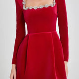 Madeleine | Women's Square Neck Mini Dress with Empire Waist and Slim Fit