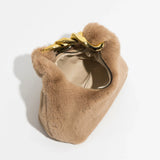 Ophelia | Women Bag with Faux Fur and Chain