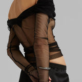 Lagos | Women Top With Sheer Mesh Fabric