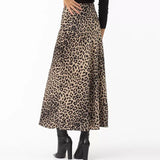 Harper | Women Skirt with Leopard-print and Midi-length