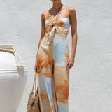 Montclair | Women's Printed Wide Leg Cami Jumpsuit