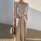 Kaia | Women's Two Piece Set Tank Wide Pants
