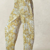 Florence | Women's Printed Wide Leg Denim Pants with High Waist