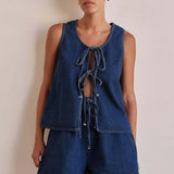 Avery | Women's Denim Two Piece Set Shorts