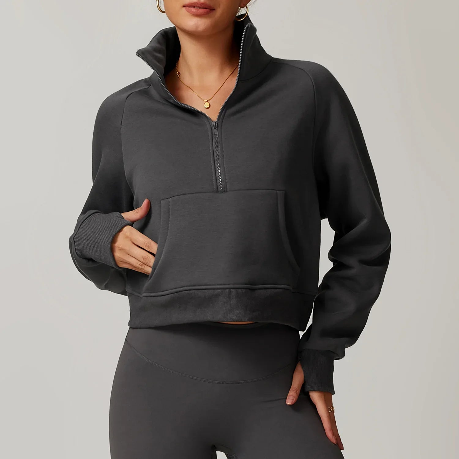 Taylor | Women's Half-Zip Fleece Hoodie for Workout and Training