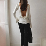 Elara | Women’s Satin Long Sleeve Bell Cuff Top