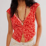 Elowen | Women Top With Lace Trim V Neck