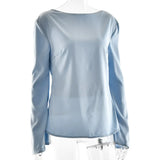 Elara | Women’s Satin Long Sleeve Bell Cuff Top