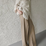 Lily | Women Shirt With Linen Pleated Texture