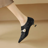 Ellen | Women Mid-Heels with Pointed Toe and Metallic-Accents