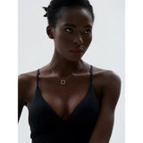 Ferelith | Women Necklace with Square Pendant and Zirconia Accents