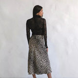 Harper | Women Skirt with Leopard-print and Midi-length