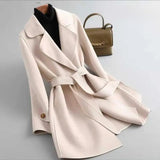 Kate | Women's Wool Cashmere Blend Coat with Belted Waist