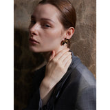 Marais | Women Earrings with Leaf Design and Gold Plating
