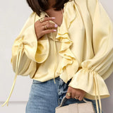 Liora | Women Blouse With Drawstring Sleeve Detail