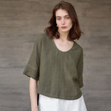 Sadie | Women Top With Hemp Blend V Neck