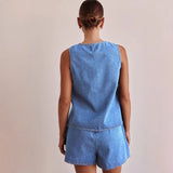 Avery | Women's Denim Two Piece Set Shorts