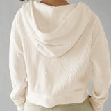 Beth | Women's Cropped Zip Hoodie with Oversized Fit and Soft Cotton Fabric