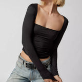 Tuscany | Women Top With Square Neck Slim Fit