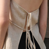 Juniper | Women Top With Linen Halter Neck