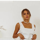 Calla | Women's Pants with Ruffled Waistband and Tie Belt