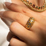 Belliza | Women Ring with Bubble Design and Gold Plating