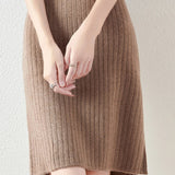 Camilla | Women's Skirt with Ribbed Texture and Midi Length