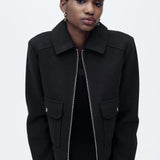 Nancy | Women's Cropped Zip-Front Jacket with Structured Fit