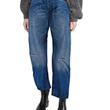 Ophelia | Women's Barrel Leg Denim Pants with High Rise