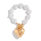 Amour | Women Bracelet with Pearl and Heart Pendant