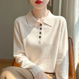 Harriet | Women Polo Sweater With Button Front Design