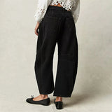 Arabella | Women's Mid Waist Wide Leg Jeans with Ankle Length