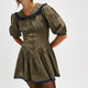 Ellen | Women's Puff Sleeve Mini Dress with Lace Collar and A-Line Silhouette