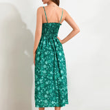 Marlowe | Women's Floral Maxi Dress with Ruched Bodice and Spaghetti Straps
