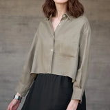 Skye | Women Shirt With Linen Cropped Fit