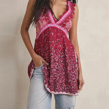 Sienna | Women's Floral Lace Trim Deep V Mini Dress