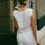 Hazel | Women Top With Linen Cropped Fit