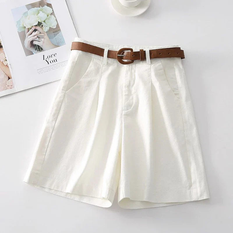 Parker | Women's Shorts with High Waist and Belt