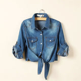 Morgan | Women Crop Top With Cotton Denim