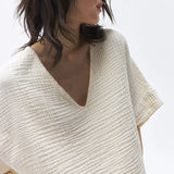 Eden | Women Top With Cotton Gauze V Neck