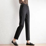Verona | Women's High Waist Straight Leg Cropped Trousers