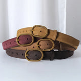 Maribel | Women Belt with Suede Material and Gold Buckle