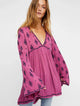 Lydia | Women's Embroidered Crinkle Cotton Mini Dress with V-Neck
