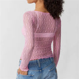 Lucille | Women Top With Sheer Lace Design