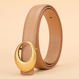 Rowan | Women Belt with Leather Strap and Crescent Buckle