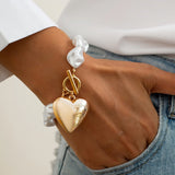 Amour | Women Bracelet with Pearl and Heart Pendant