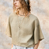 Maisie | Women Top With Linen Drop Shoulder